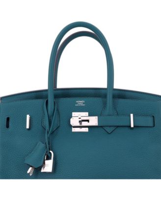 Birkin 25 Handbag Green Togo with Palladium Hardware