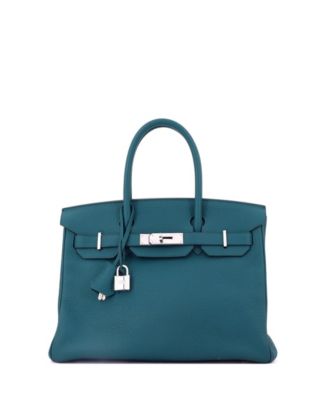 Birkin 25 Handbag Green Togo with Palladium Hardware