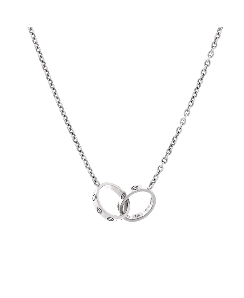 Pre-Owned Cartier Love Interlocking Necklace 18K White Gold, 17.25"