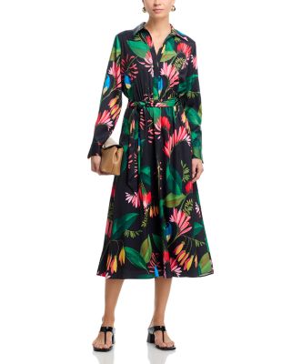 Long Sleeve Half Placket Faux Wrap Dress