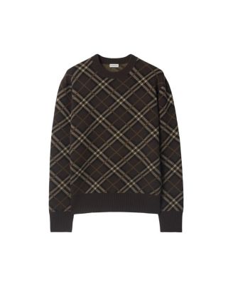 Check Wool Cashmere Blend Sweater