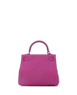 Kelly 25 Handbag Pink Togo with Palladium Hardware