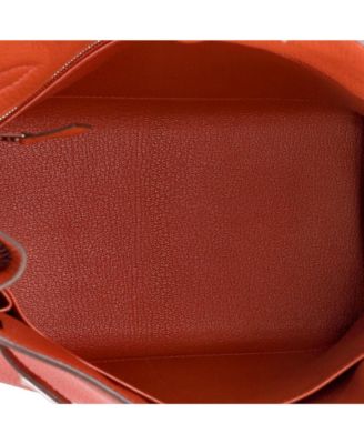 Kelly 28 Handbag Red Togo with Palladium Hardware