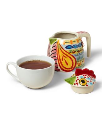 Majolica Rooster Teapot by Gorky Pottery