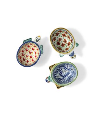  Majolica Salsa Turtle Bowls, Set of 3