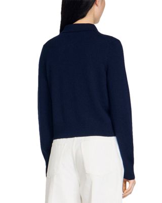 Dantes Striped Trim Wool Cardigan