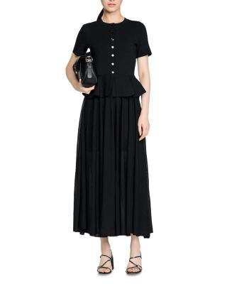 Judith Peplum Knit Maxi Dress