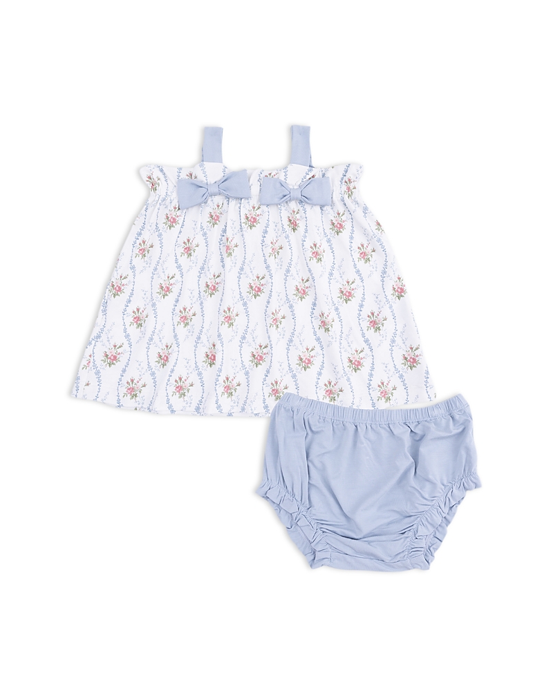 Angel Dear Girls' Heirloom Rose Striped Bows Top & Ruffled Leg Bloomers Set - Baby
