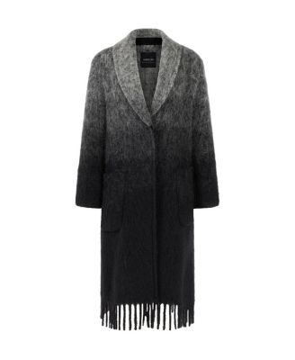   Alpaca Blend Coat with Fringes