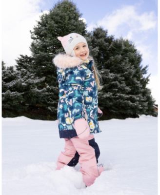  Girls' Two-Piece Discover Snowsuit with Cat Printed Jacket - Little Kid, Big Kid