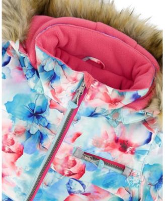  Girls' Two-Piece Play Snowsuit Floral Jacket - Little Kid