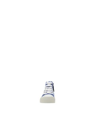  Unisex Check Cotton High Top Sneakers