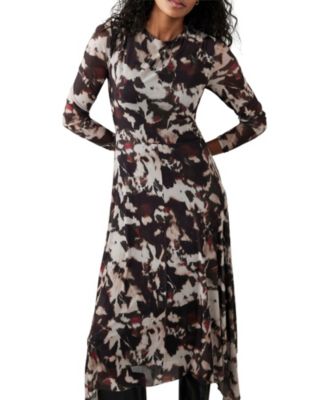  Women's Abstract Printed Midi Dress