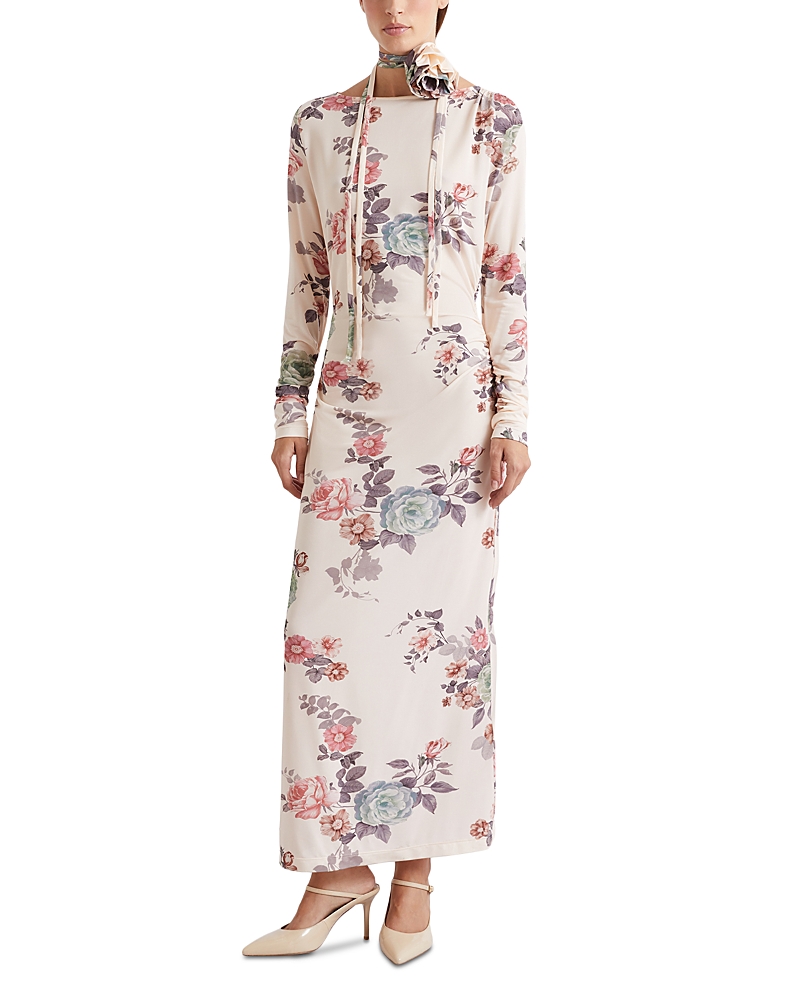 Marella Rosette Neck Maxi Dress