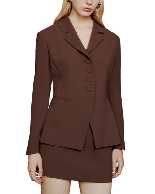 Notched Collar Contoured Blazer