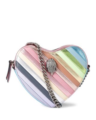Kensington Heart Metallic Leather Stripe Crossbody