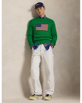 Cable Knit Flag Sweater