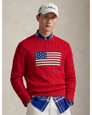 Cable Knit Flag Sweater