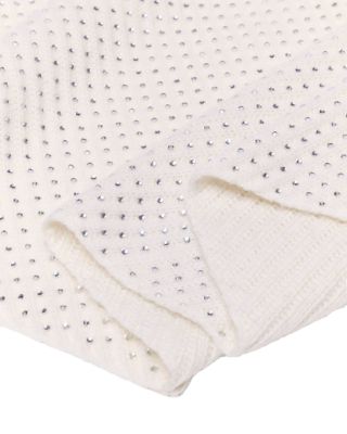 Rhinestone Embellished Wool Triangle Scarf 