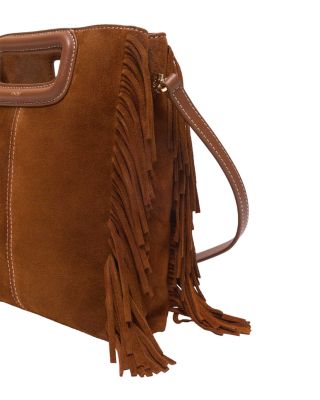 The M Fringed Brown Suede Crossbody Bag