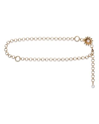 Women's Flower-Embellished Chain Belt