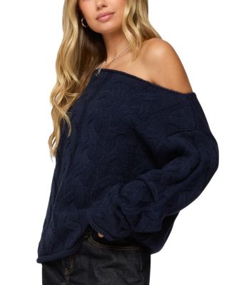 Nellie Off Shoulder Cable Knit Sweater