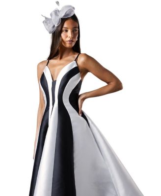  Contrast Panel Midi Dress