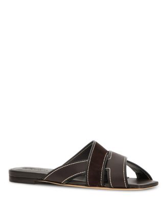Tod's Women's Leather & Suede Slide Sandals | Bloomingdale's Shoes