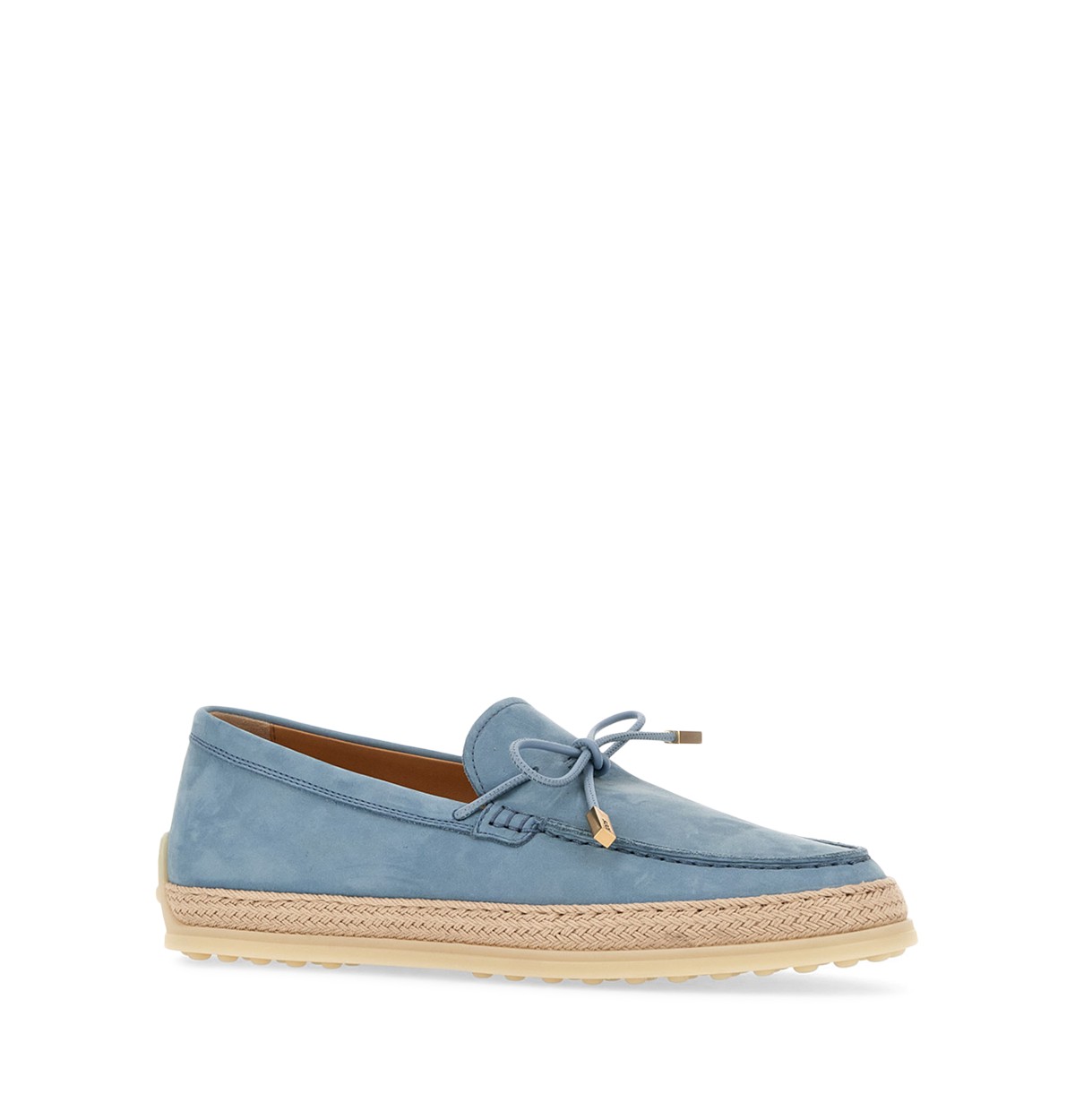 Tod's Women's Nubuck Leather Espadrille Loafers in Blue