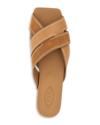 Women's Leather & Suede Slide Sandals