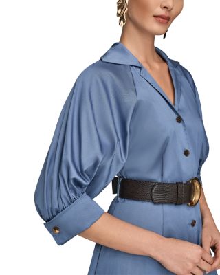 Colorblocked Belted Shirtdress