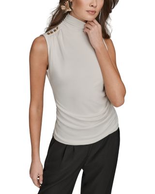 Draped Button Trim Top