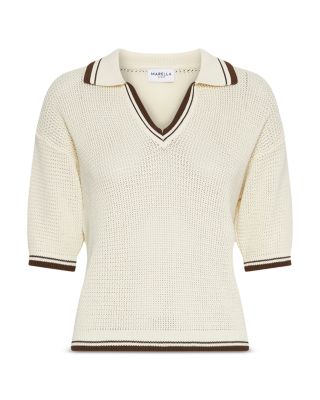 Half Sleeve Spread Collar Sweater
