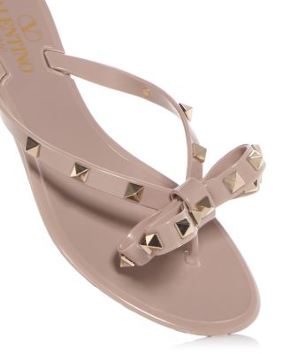 Women's Rockstud Bow Thong Sandals