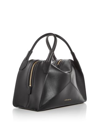 Victoria Pli&eacute; Medium Leather Top Handle Bag