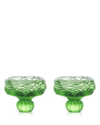Always the Right Time Grape Crystal Glass Sculptures, Set of 2