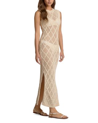 Crochet Maxi Dress Swim Cover-Up  