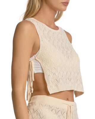 Pointelle Knit Top Swim Cover-Up