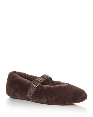 Women's Remy Faux Fur Mary Jane Flats