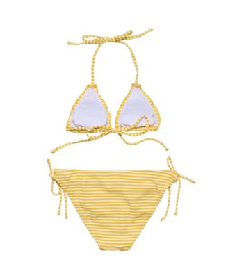 Girls' Sunshine Stripe Triangle Bikini - Big Kid