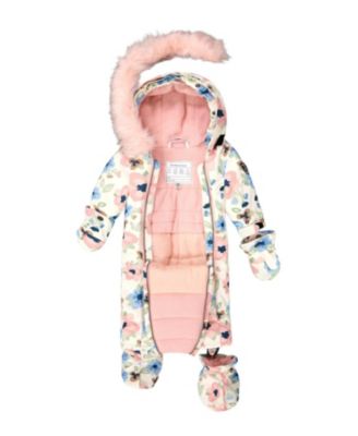 Girls' One-Piece Play Snowsuit Designed for Car Seat Flower - Baby, Little Kid