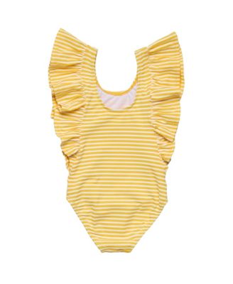 Girls' Sunshine Stripe Wide Frill Swimsuit - Little Kid