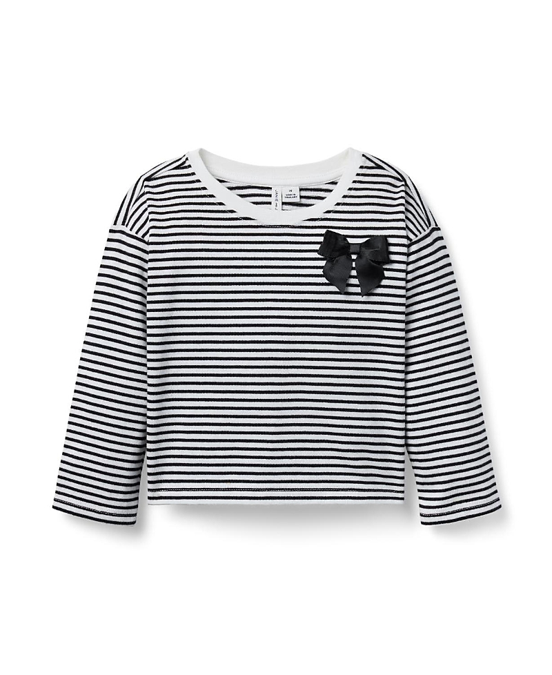 Janie and Jack Girls' Striped Bow Top - Baby, Little Kid, Big Kid