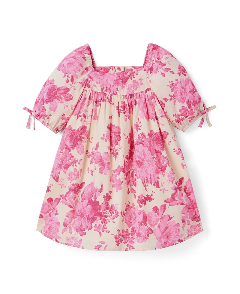 Janie and Jack Girls' Floral Puff Sleeve Dress - Baby, Little Kid, Big Kid