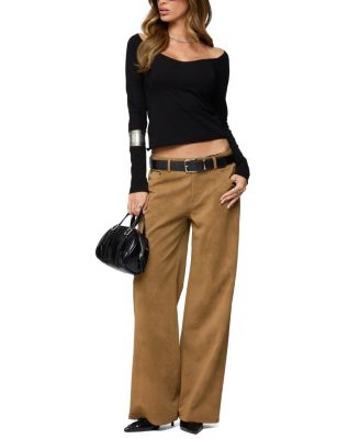  Stacey Low Rise Faux Suede Pants