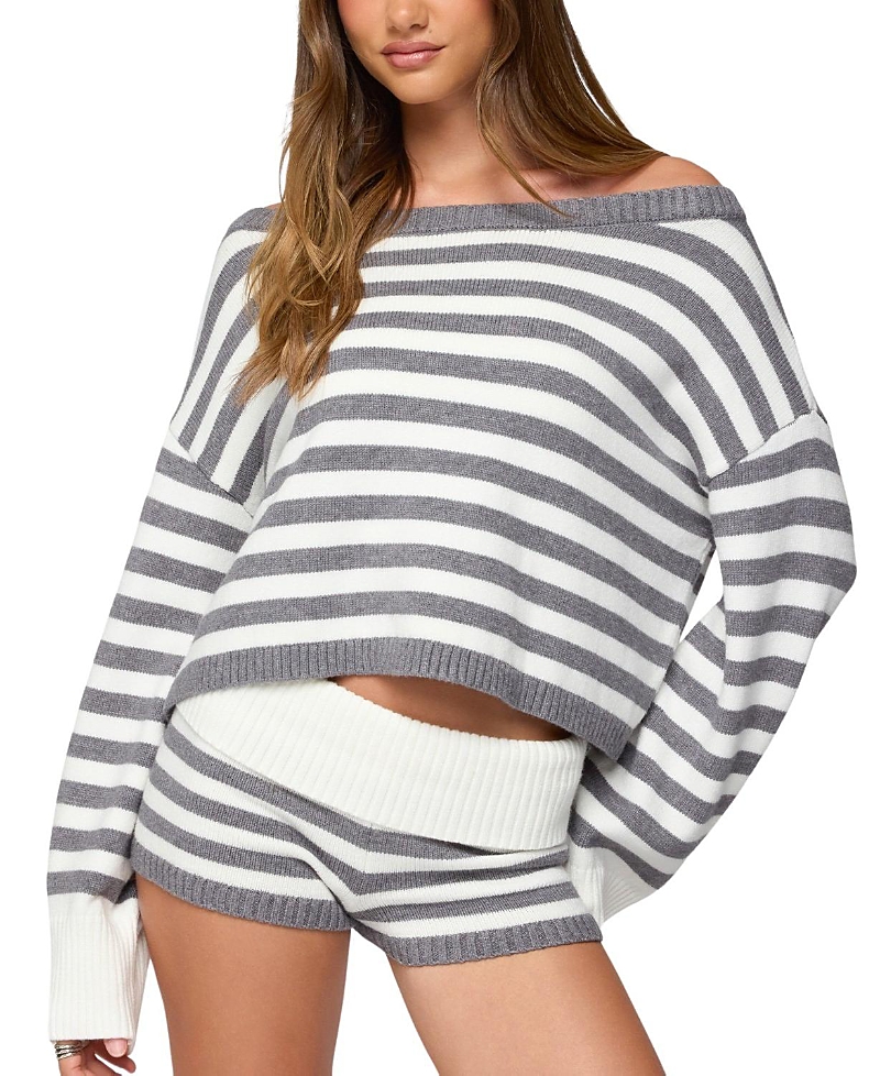 Edikted Saphi Striped Oversized Knit Sweater