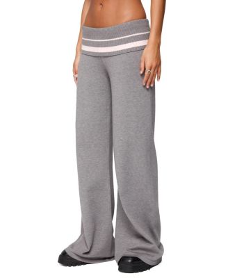  Kaliya Stripey Fold Over Knit Pants