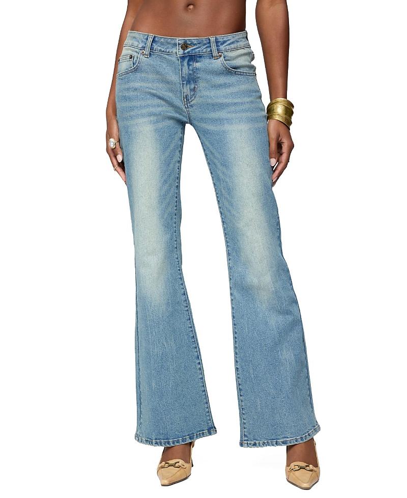 Edikted Jenni Washed Low Rise Flared Jeans