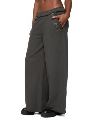  Wrenn Studded Wide Leg Sweatpants