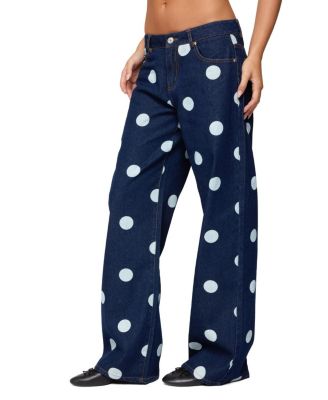  Leyah Polka Dot Low Rise Baggy Jeans
